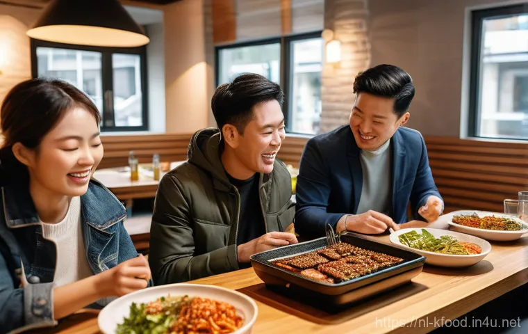 한식의 세계화 성공 사례 - A bright, modern Dutch home kitchen. A cheerful young woman, aged 20s, with short brown hair, wearin...
