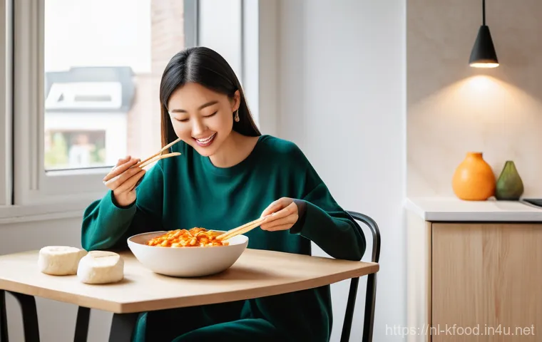 한식 간편조리 제품 추천 - Prompt 1: Cozy Tteokbokki Comfort in a Dutch Home**