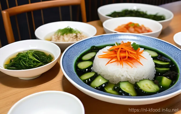 한식 해산물 요리 레시피 - A close-up, top-down view of a steaming, vibrant red Haemul Jjigae (Spicy Seafood Stew) bubbling in ...