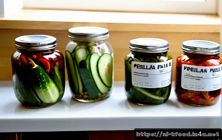 Home 30 한식 장아찌 레시피와 보관법 - Photorealistic Korean pickled vegetable preparation on a bright Dutch home kitchen counter: neatly a...